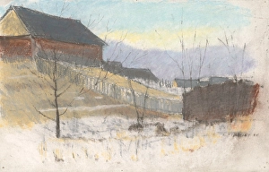 Ladislav Prints: On the edge of the village, 1875/1885. Creator: Ladislav Mednyanszky