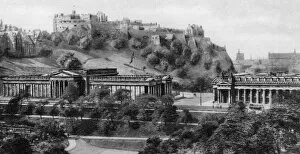 Images Dated 1st April 2008: Edinburgh Castle and National Gallery, Edinburgh, early 20th century