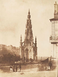 Sir Walter Collection: Edinburgh. The Scott Monument, 1843-47. Creators: David Octavius Hill, Robert Adamson