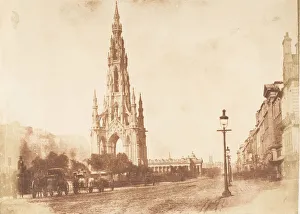 Edinburgh. The Scott Monument, 1843-47. Creators: David Octavius Hill, Robert Adamson