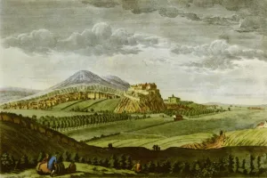 Edinburgh Prints: Edinburgh from the West, in the Time of David Hume, c1750, (1943). Creator: Paul Sandby