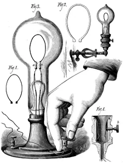 Carbon Gallery: Edisons carbon filament lamp, 1880