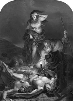 Whitfield Collection: Edith finding the Body of Harold, (1834).Artist: E Whitfield