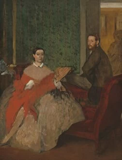 Artists Sister Gallery: Edmondo and Thérèse Morbilli, c. 1865. Creator: Edgar Degas