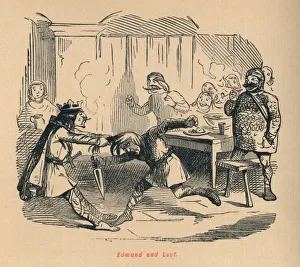The Comic History Of England Gallery: Edmund and Leof, c1860, (c1860). Artist: John Leech