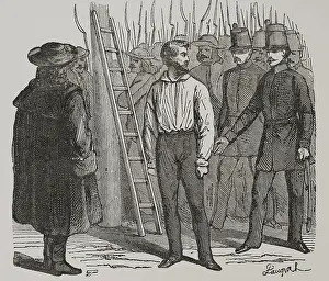 Ladder Prints: Edmund Zichy is hanged, 1848, (1856). Creator: Unknown