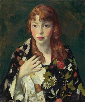 Sincerity Prints: Edna Smith in a Japanese Wrap, about 1915. Creator: Robert Henri