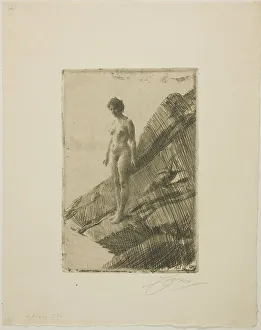 Skinny Dipping Prints: Edö, 1907. Creator: Anders Leonard Zorn