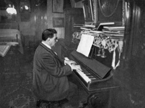 Edouard Herriot, French Radical politician, playing the piano, 1925