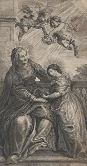 The education of the Virgin, with Saint Anne and the Virgin Mary reading with two p