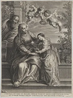 Anne St Prints: The education of the Virgin, with Saint Anne and the Virgin Mary reading with two p