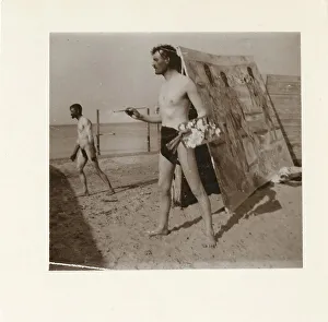 Oslo Prints: Edvard Munch at the Beach in Warnemünde, 1907. Creator: Munch, Edvard (1863-1944)