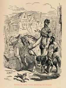 Edward Of Prints: Edward the Black Prince, conducting his Prisoner, c1860, (c1860). Artist: John Leech