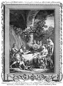Edward, the Black Prince, relating the particulars of the Battle of Poictiers, 19th century. Artist: J Collyer