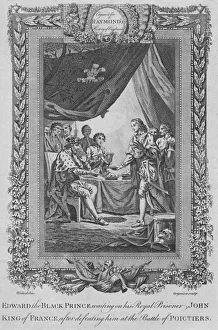 Black Prince Gallery: Edward the Black Prince waiting on his Royal Prisoner John, King of France, c1787