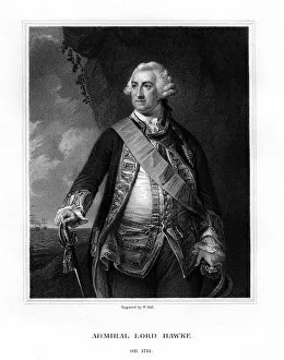 W Holl Gallery: Edward Hawke, 1st Baron Hawke, British admiral, (1833).Artist: W Holl