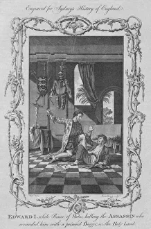 Plantagenet Prints: Edward I. while Prince of Wales, killing the Assassin who wounded him with a poison d