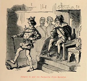 Disapproval Prints: Edward II. and his Favourite, Piers Gaveston, c1860, (c1860). Artist: John Leech