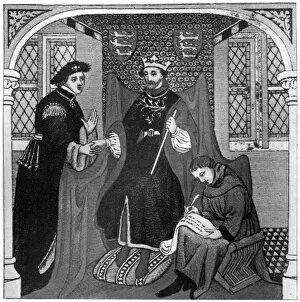 Images Dated 19th July 2006: Edward III and the Earl of Flanders, 14th century, (1910)