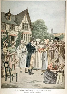 Vaccine Prints: Edward Jenner (1749-1823) English physician, vaccinating child with Cowpox serum, 1901