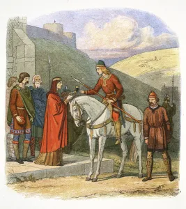 Edward The Martyr Gallery: Edward the Martyr arriving at Corfe, Dorset, 978 (1864)