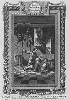 Assassin Gallery: Edward, Prince of Wales, Son of Henry III, killing the Saracen Assassin, c1787