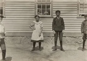Sister Prints: Edward St. Germain and his sister Delia, mill workers, Phoenix, Rhode Island, April 1909