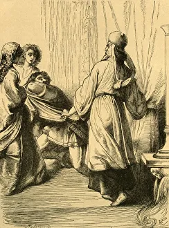Relative Prints: Edwy dragged by Dunstan from the presence of Elgiva, c1890. Creator: Unknown