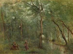 The Eel Gatherers, 1860 / 1865. Creator: Jean-Baptiste-Camille Corot