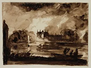 Ominous Prints: Effect for Newstead Abbey, Nottinghamshire, England, 1830. Creator: Thomas Cole