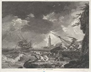 Vernet Claude Joseph Gallery: Effect of Thunder, ca. 1755-85. Creator: Bertaud