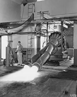 Research And Development Collection: Effect of twinjet exhausts in simulation take-off, USA, July 7, 1949. Creator: Unknown