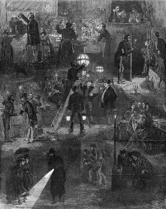 Shortage Prints: Effects of the gas strike in London, 1872. Creator: Unknown