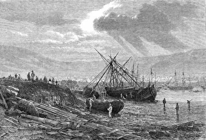 Wreck Prints: Effects of the late storm in Table Bay, Cape of Good Hope, 1865. Creator: Unknown