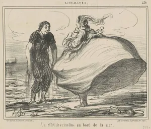 Un effet de crinoline au bord de la mer, 19th century. Creator: Honore Daumier