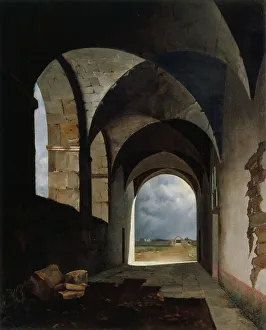 Vaulted Prints: Effet de lumière dans les ruines, c.1820. Creator: Francois-Marius Granet