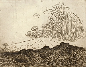 Pont Aven School Prints: Effet de Soleil dans un Nuage (Effect of Sun through a Cloud)