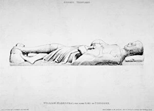 Charles Alfred Gallery: Effigy of William Marshall, Earl of Pembroke, Temple Church, City of London, 1840