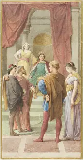 Action Prints: Egeus demands before the rulers Theseus and Hippolyta that his daughter Hermia should marry