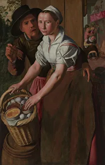 Vendor Prints: The Egg Girl. Creator: Aertsen, Pieter (1508-1575)
