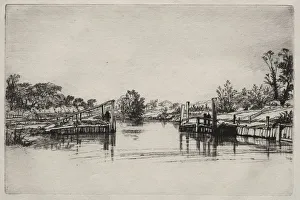 Egham Lock. Creator: Francis Seymour Haden (British, 1818-1910)