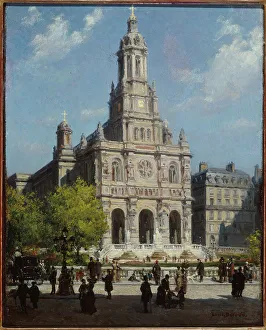 9th Arrondissement Prints: Eglise de la Trinite, c1880. Creator: Louis Beroud