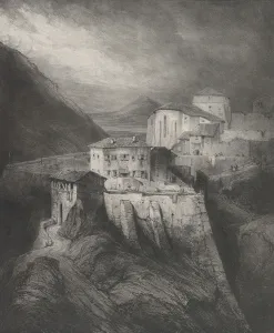 Auvergne Collection: Eglise Saint Jean, Thiers, 1831. Creator: Godefroy Engelmann