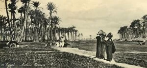 Panoramic Photography Collection: Egypt - Native Women, c1918-c1939. Creator: Unknown