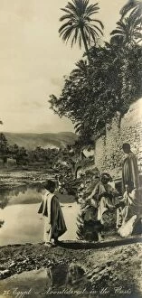 Panoramic Photography Collection: Egypt - Noontiderest in the Oasis, c1918-c1939. Creator: Unknown