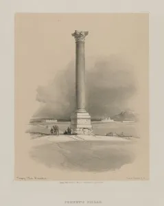 1806 1885 Prints: Egypt and Nubia, Volume I: Pompeys Pillar, Alexandria, 1846. Creator: Louis Haghe (British
