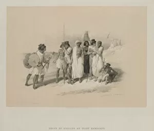 20 Threadneedle Street Gallery: Egypt and Nubia, Volume II: Group of Nubians-Wady Kardasey, 1847. Creator: Louis Haghe (British)