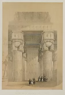 Louis Haghe Gallery: Egypt and Nubia, Volume II: View from Under the Portico of the Temple of Dendera, 1849
