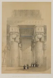 1806 1885 Prints: Egypt and Nubia, Volume II: View from Under the Portico of the Temple of Dendera, 1849