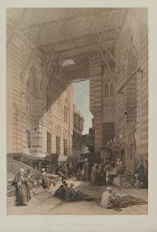 Louis Haghe Gallery: Egypt and Nubia, Volume III: Bazaar of the Silk Mercers, Cairo, 1848. Creator: Louis Haghe